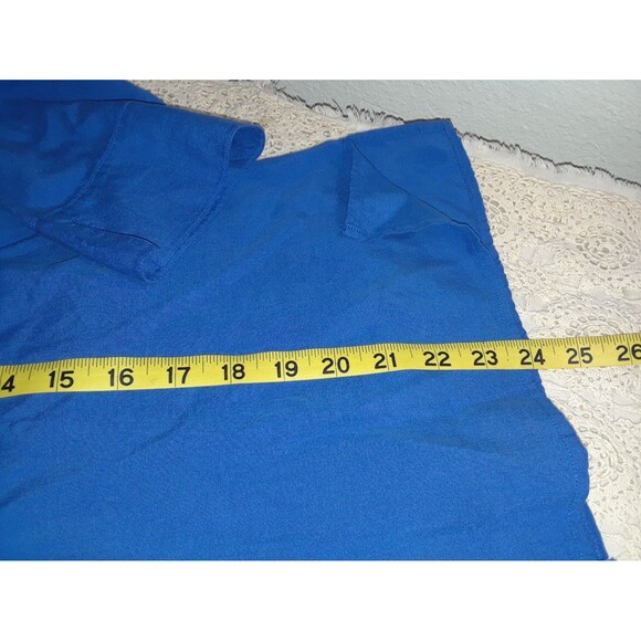 Notations Women's Silk Blouse Size Medium 3/4 Sleeve Button Down Career Blue - Picture 7 of 9